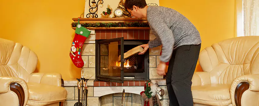 Rusted Metal Fireplace Restoration in Westbrook, Maine